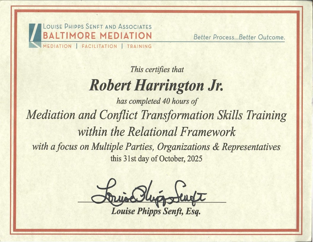 40-Hour Relational Transformative Mediation Training Certificate