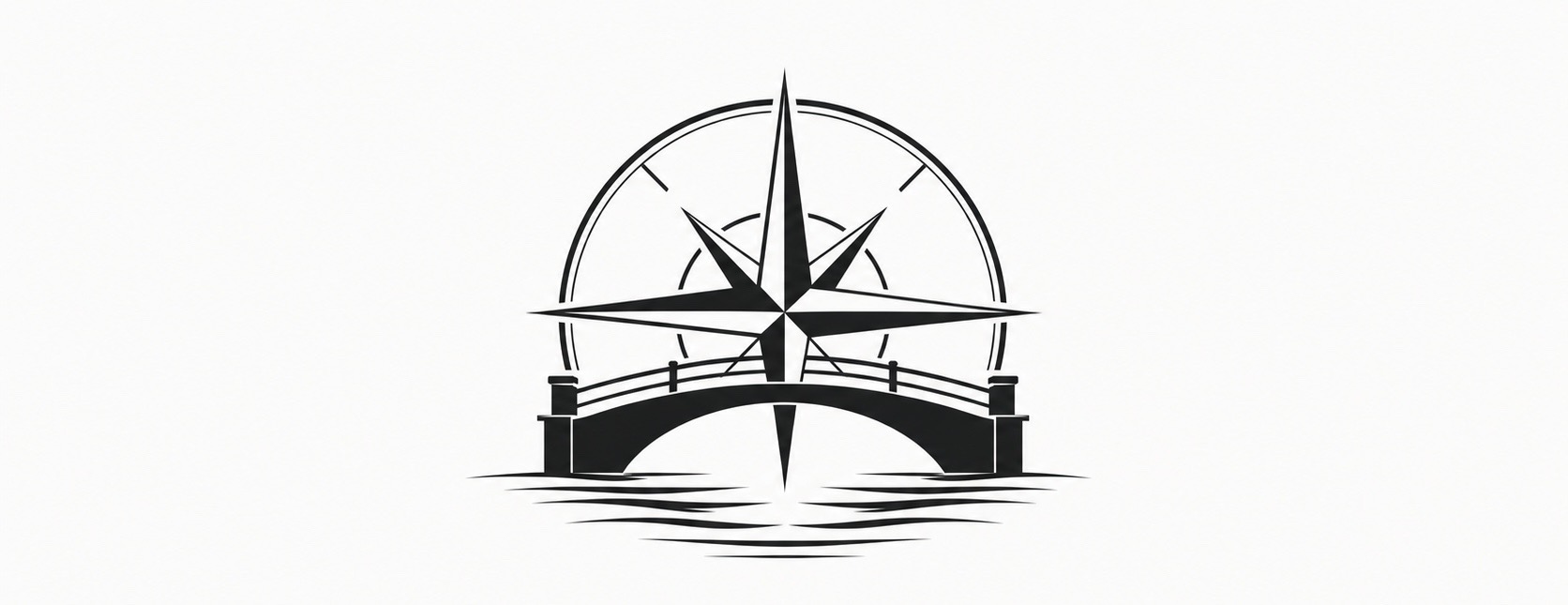 Robert Harrington Jr. bridge and compass logo